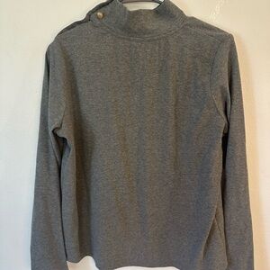 Nordstrom CASLON NWOT! Gray Turtleneck Sweater with Button Detail